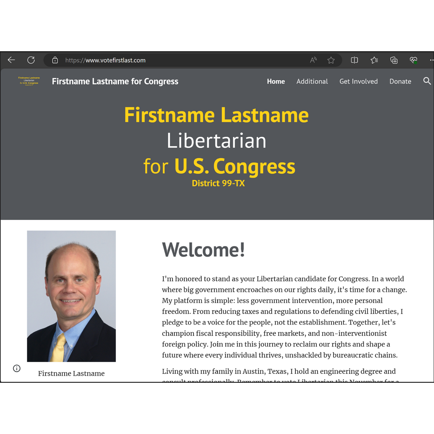 Campaign Website for Libertarian Candidates