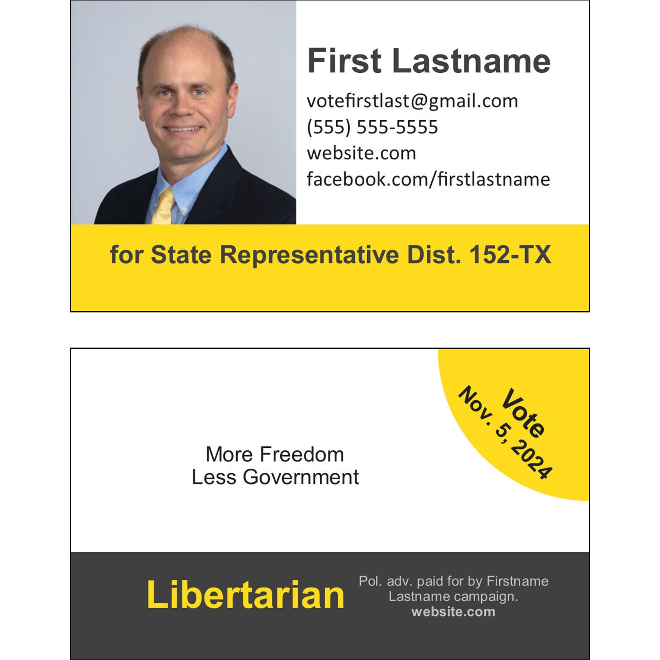 Business Cards for Candidate version 1