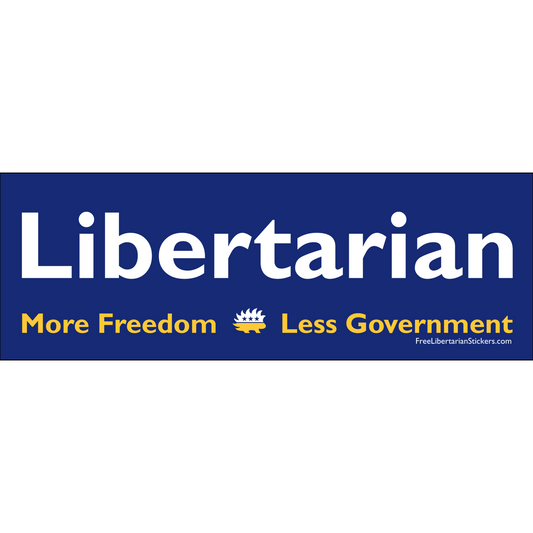 Libertarian Bumper Sticker 9"x3" Blue