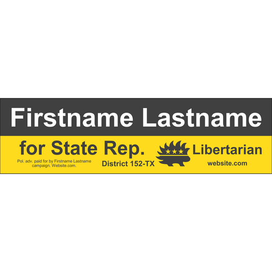 Bumper Stickers for Candidates 11.5"x3"